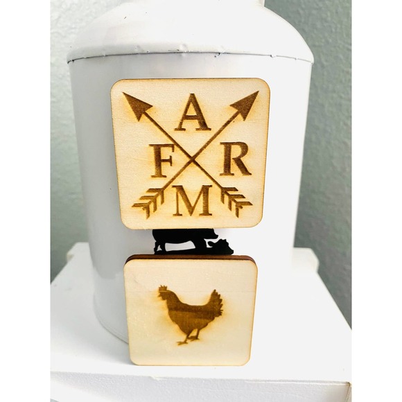 Set of 4 Wood Farmhouse Inspired Farm Animal Magnets (FAM) - Picture 3 of 6